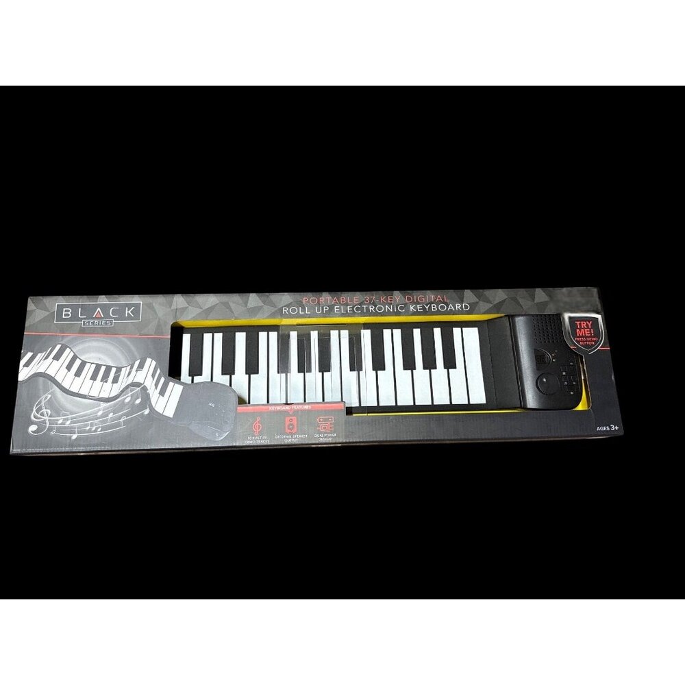 The Black Series Portable 37-Key Digital Roll Up Electronic Keyboard New in Box